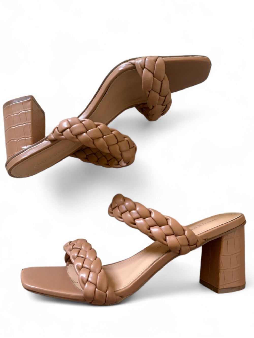 Sincerely Jules Taupe Sandals with Block Heel